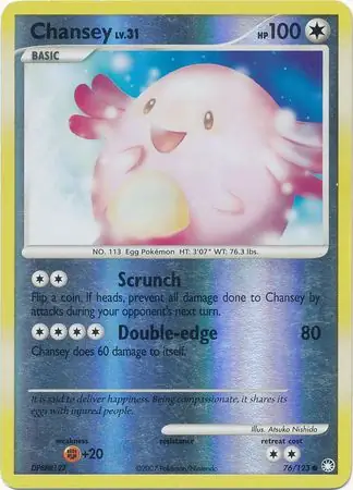 Chansey Reverse Holo Pokemon card from Mysterious Treasures