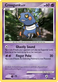 Croagunk Pokemon card from Mysterious Treasures