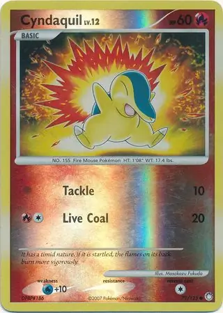 Cyndaquil Reverse Holo Pokemon card from Mysterious Treasures