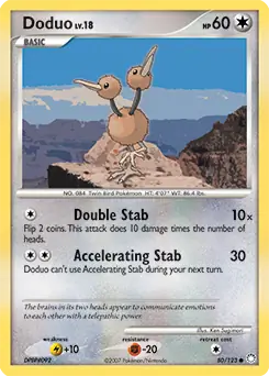 Doduo Pokemon card from Mysterious Treasures