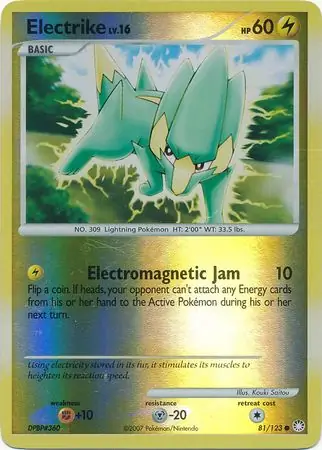 Electrike Reverse Holo Pokemon card from Mysterious Treasures