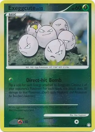 Exeggcute Reverse Holo Pokemon card from Mysterious Treasures