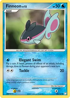 Finneon Pokemon card from Mysterious Treasures