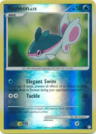 Finneon Reverse Holo Pokemon card from Mysterious Treasures