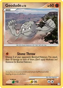 Geodude Pokemon card from Mysterious Treasures