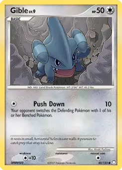 Gible Pokemon card from Mysterious Treasures