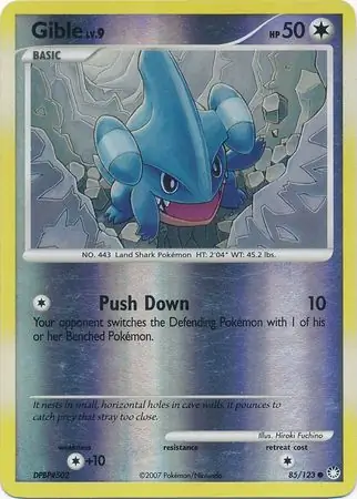 Gible Reverse Holo Pokemon card from Mysterious Treasures
