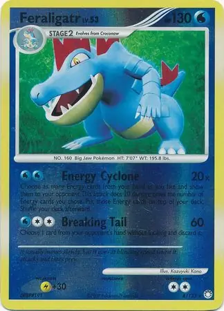 Feraligatr Reverse Holo Pokemon card from Mysterious Treasures
