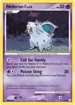 Nidoran F Pokemon card from Mysterious Treasures