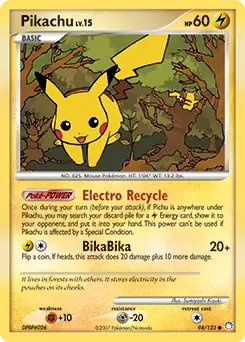 Pikachu Pokemon card from Mysterious Treasures