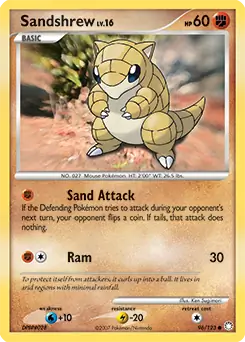 Sandshrew Pokemon card from Mysterious Treasures