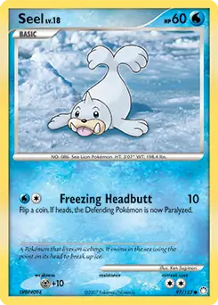 Seel Pokemon card from Mysterious Treasures