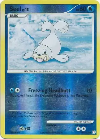 Seel Reverse Holo Pokemon card from Mysterious Treasures