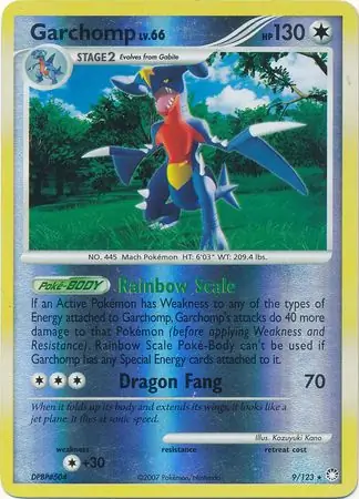 Garchomp Reverse Holo Pokemon card from Mysterious Treasures
