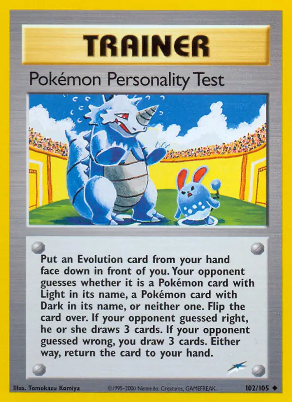 Pokemon Personality Test Pokemon card from Neo Destiny