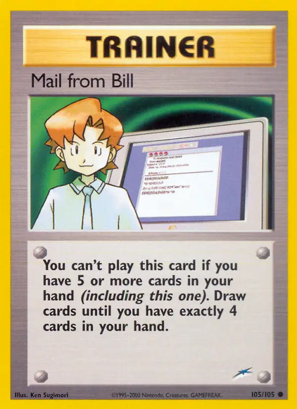 Mail from Bill Pokemon card from Neo Destiny