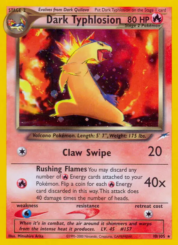 Dark Typhlosion Holo Pokemon card from Neo Destiny