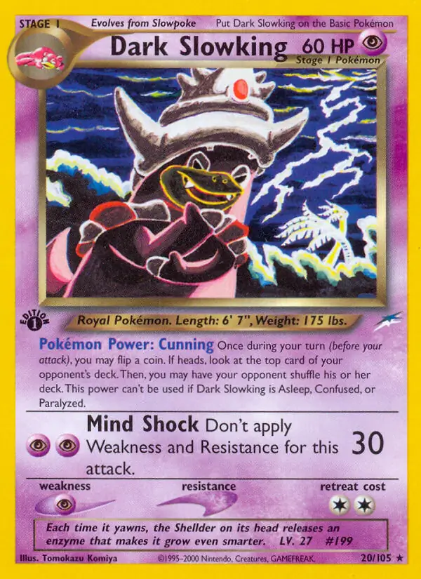 Dark Slowking Pokemon card from Neo Destiny 1st Edition