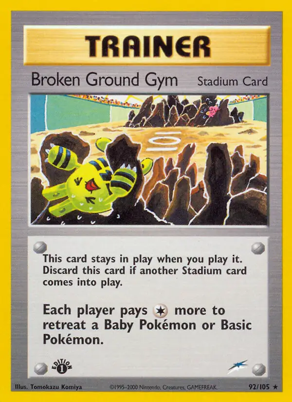 Broken Ground Gym Pokemon card from Neo Destiny 1st Edition