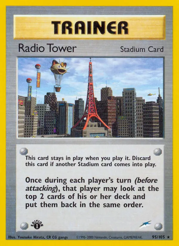 Radio Tower Pokemon card from Neo Destiny 1st Edition