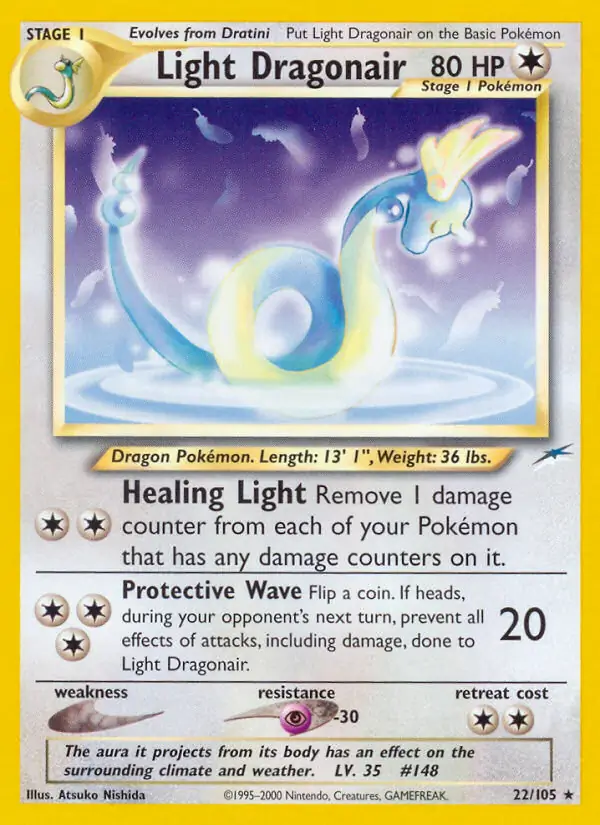 Light Dragonair Pokemon card from Neo Destiny