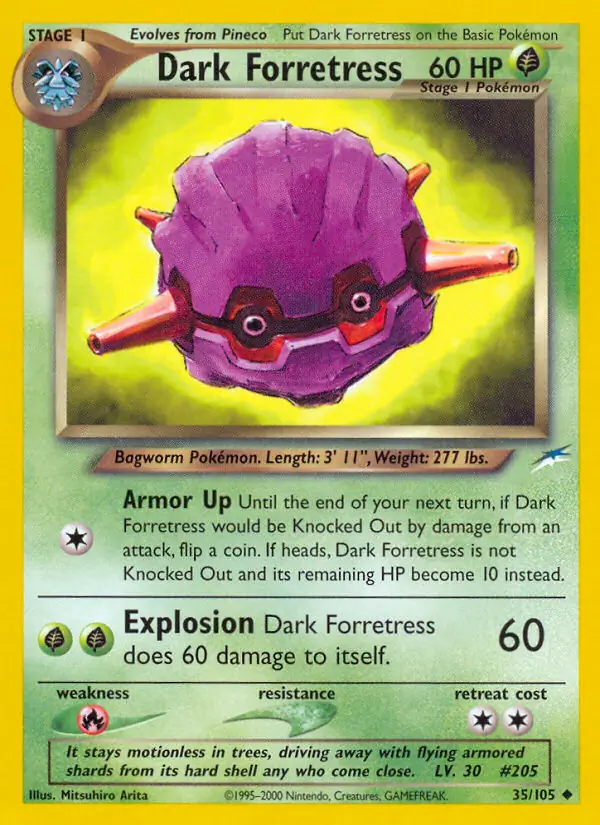 Dark Forretress Pokemon card from Neo Destiny