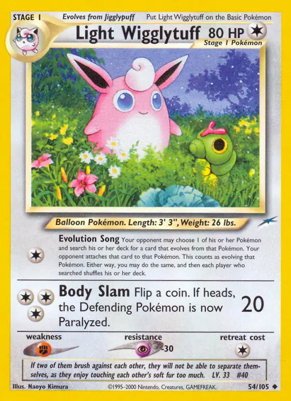 Light Wigglytuff Pokemon card from Neo Destiny