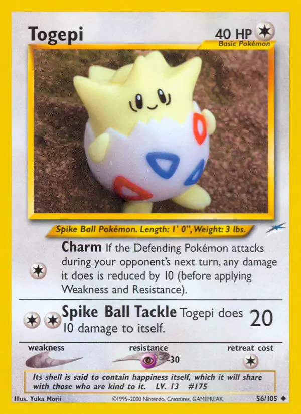 Togepi Pokemon card from Neo Destiny