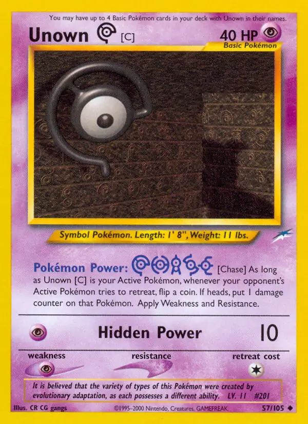 Unown [C] Pokemon card from Neo Destiny