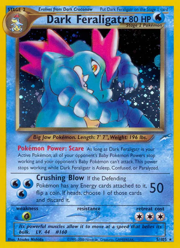Dark Feraligatr Holo Pokemon card from Neo Destiny