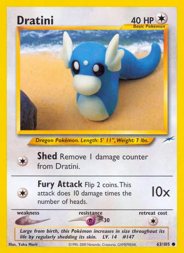 Dratini Pokemon card from Neo Destiny
