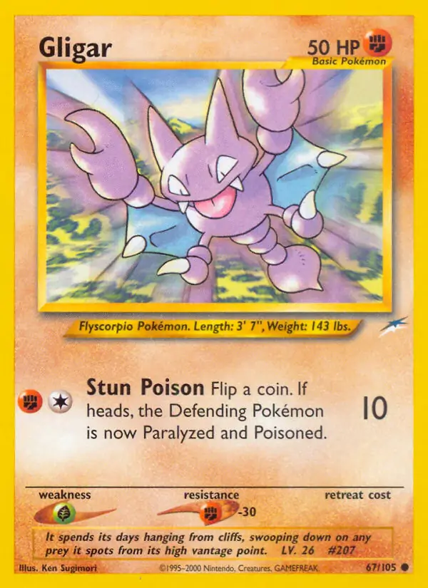 Gligar Pokemon card from Neo Destiny