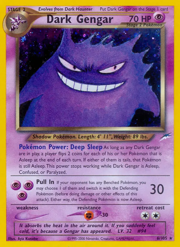 Dark Gengar Holo Pokemon card from Neo Destiny