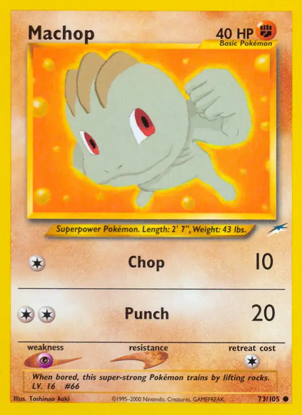 Machop Pokemon card from Neo Destiny
