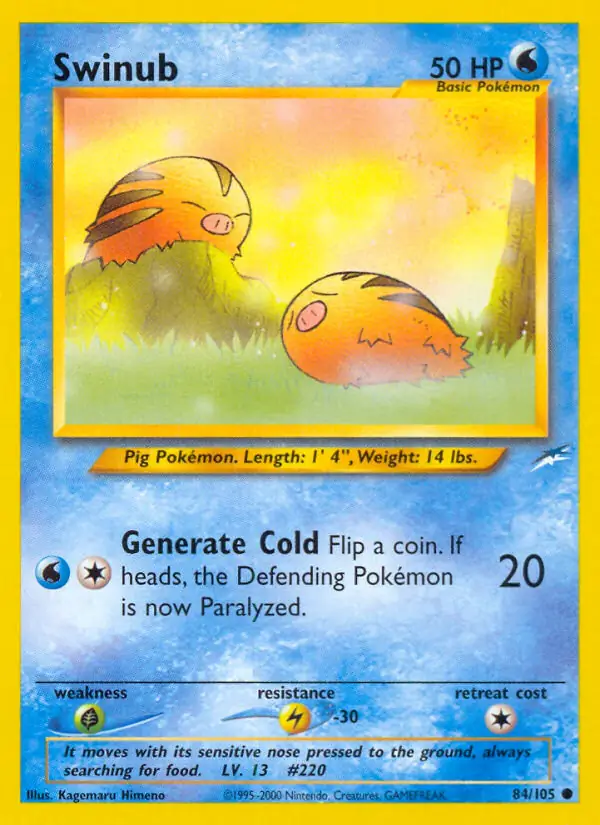 Swinub Pokemon card from Neo Destiny