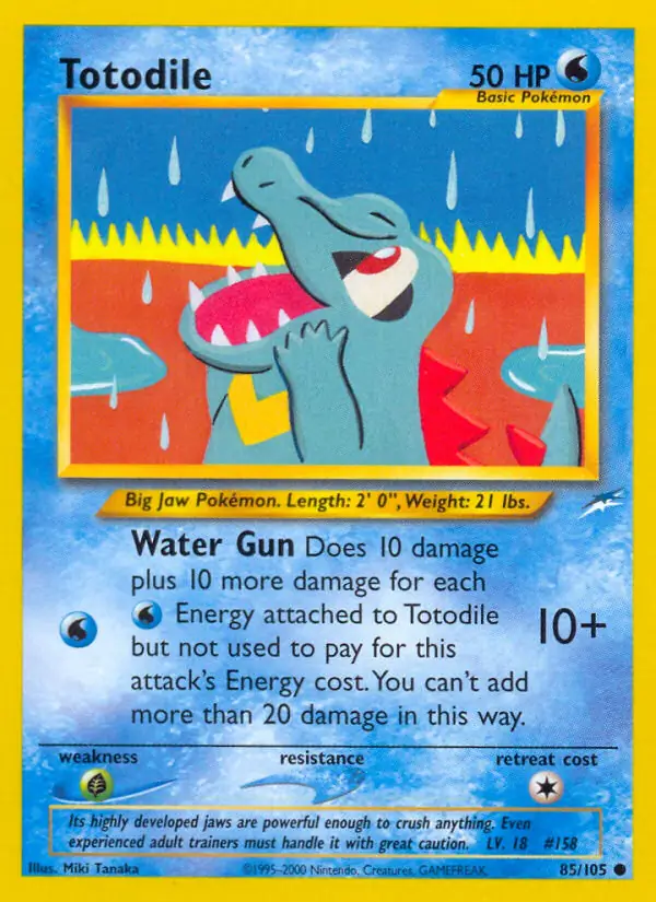 Totodile Pokemon card from Neo Destiny