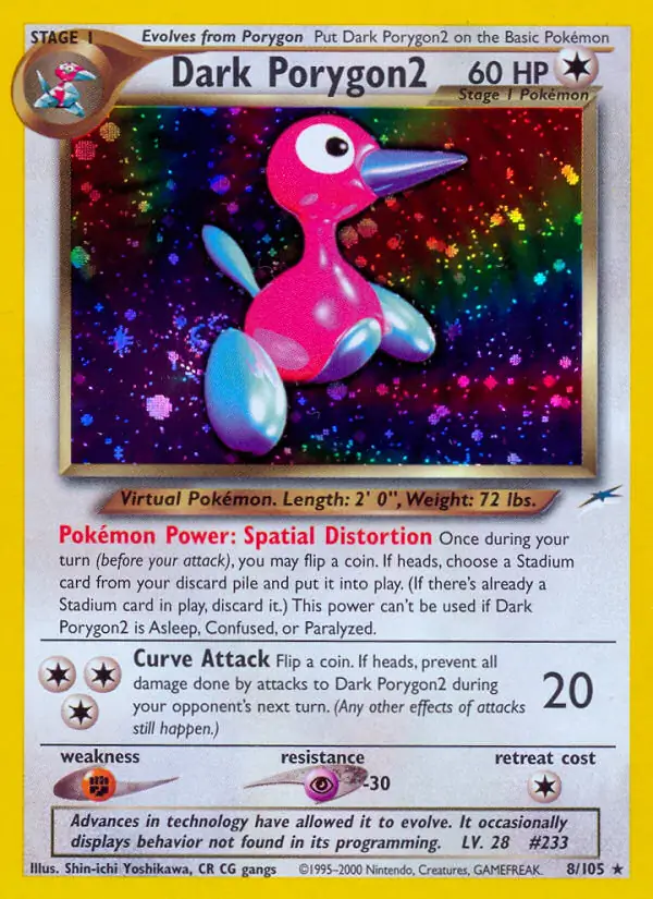 Dark Porygon2 Holo Pokemon card from Neo Destiny