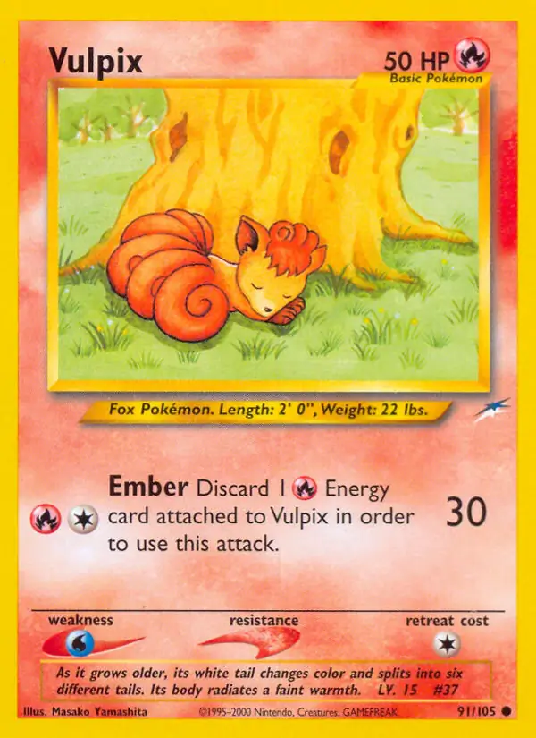 Vulpix Pokemon card from Neo Destiny