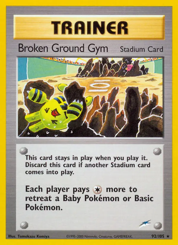 Broken Ground Gym Pokemon card from Neo Destiny