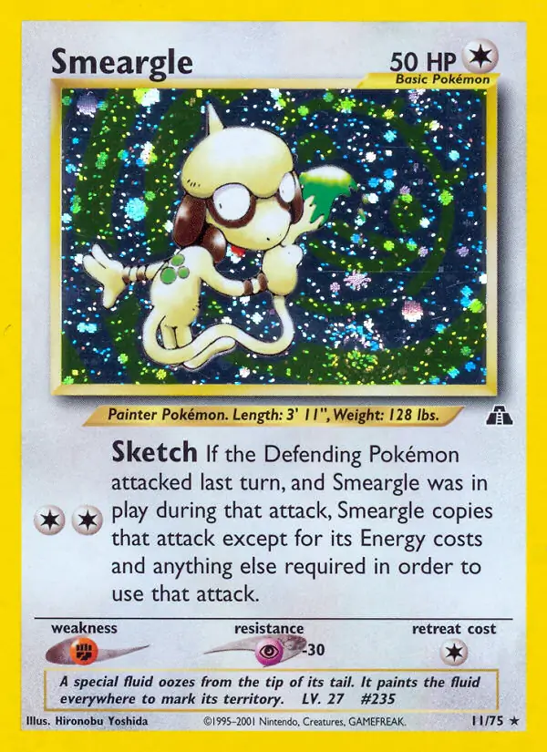 Smeargle Holo Pokemon card from Neo Discovery