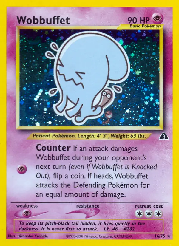 Wobbuffet Holo Pokemon card from Neo Discovery