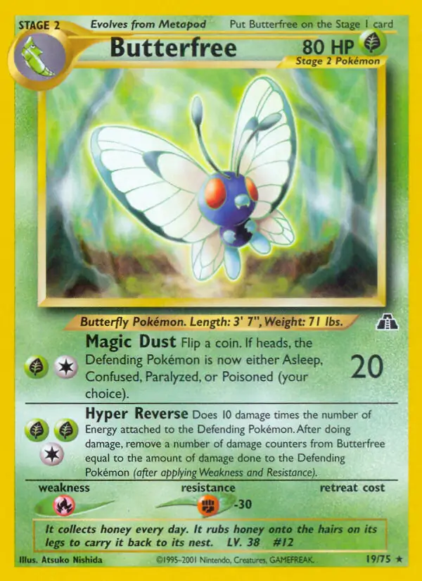 Butterfree Pokemon card from Neo Discovery