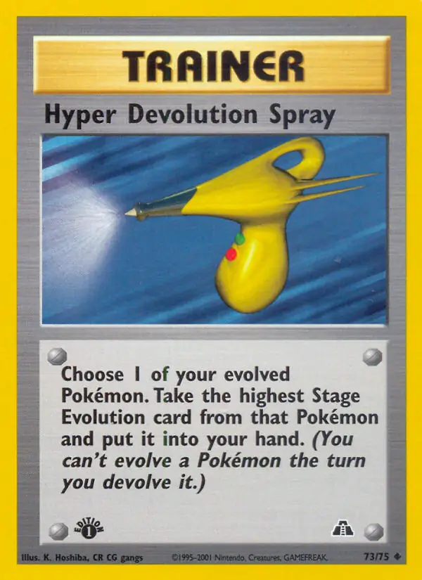 Hyper Devolution Spray Pokemon card from Neo Discovery 1st Edition