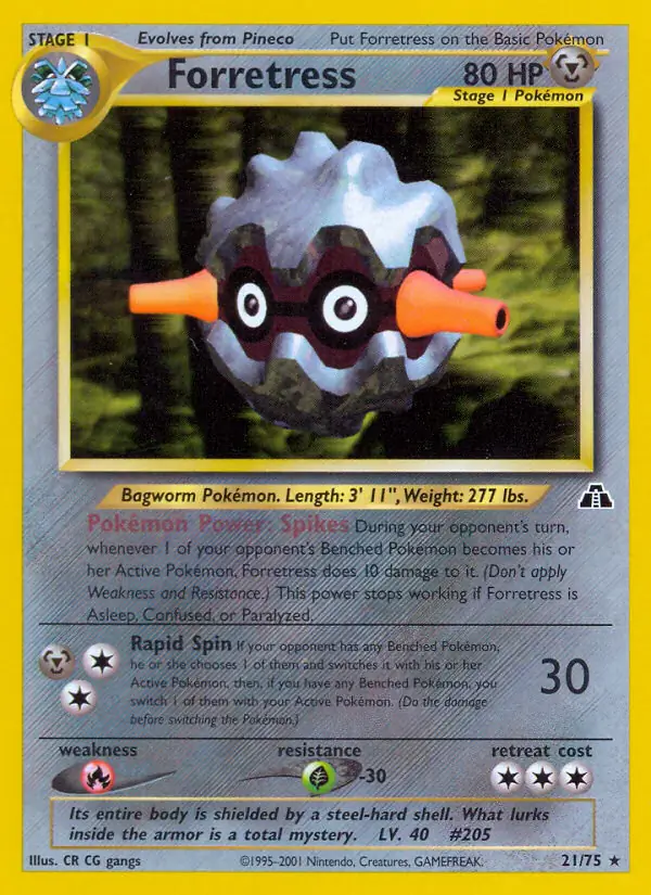 Forretress Pokemon card from Neo Discovery