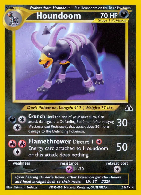 Houndoom Pokemon card from Neo Discovery