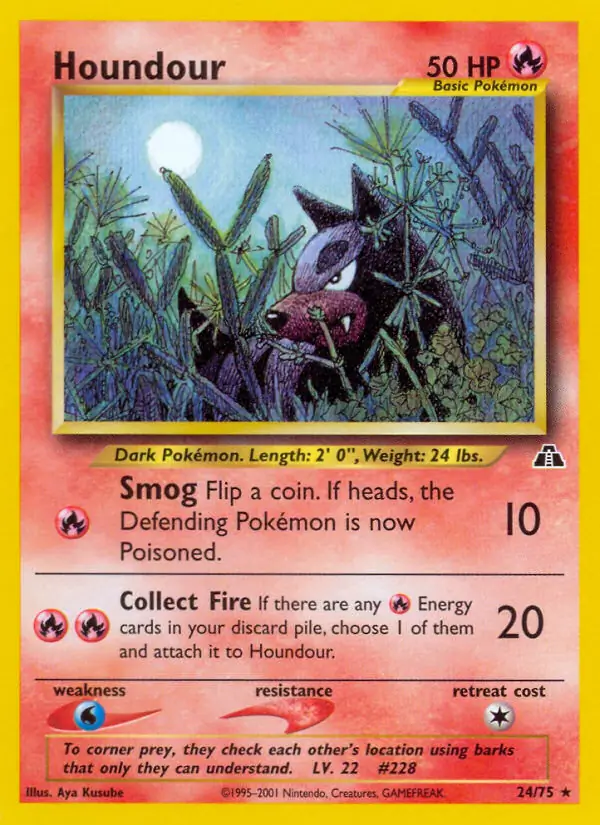 Houndour Pokemon card from Neo Discovery