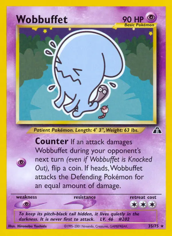Wobbuffet Pokemon card from Neo Discovery