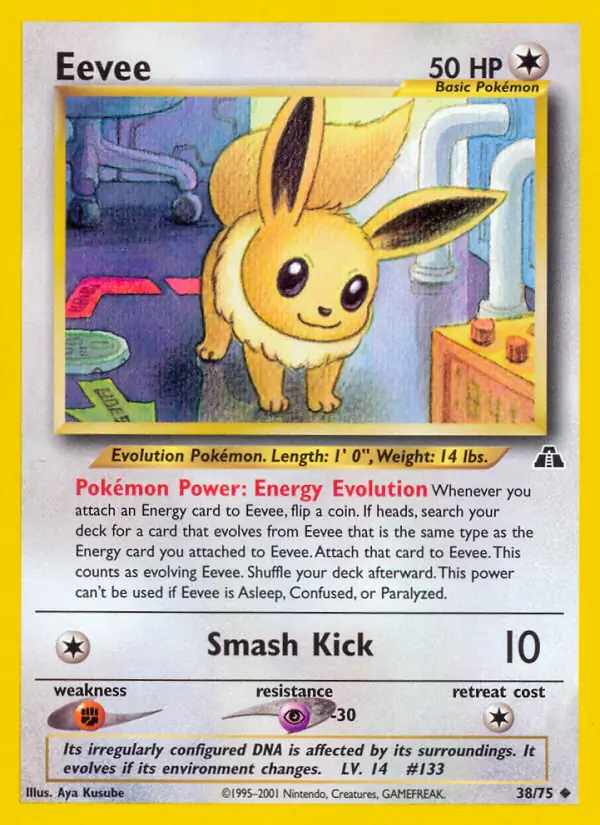 Eevee Pokemon card from Neo Discovery