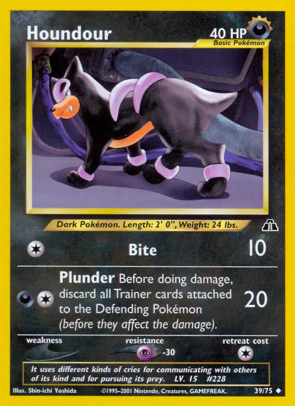 Houndour Pokemon card from Neo Discovery