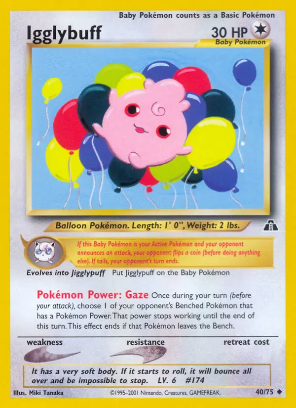 Igglybuff Pokemon card from Neo Discovery